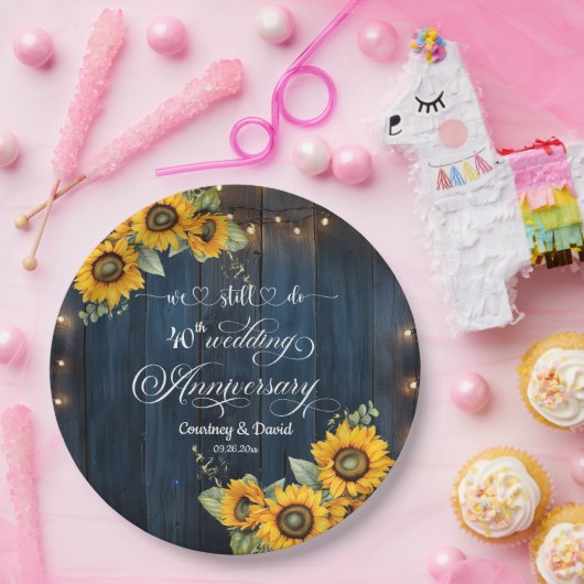 私たちはまだ40周年記念結婚のストリングライトをやっている ペーパープレート (パーティー)