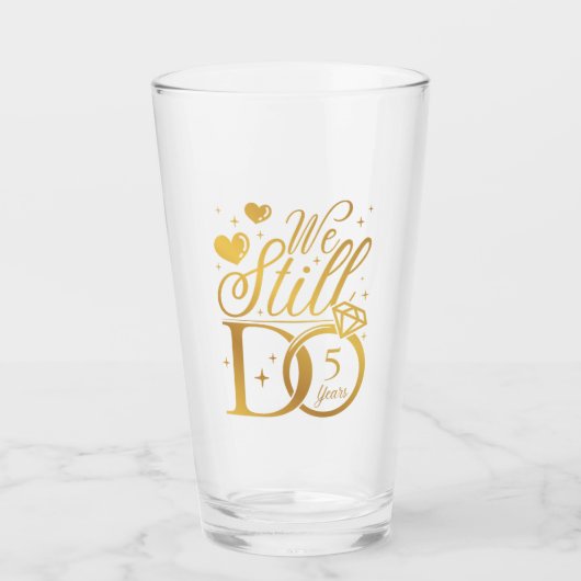 私たちはまだ5年結婚記念パーティー タンブラーグラス (正面)