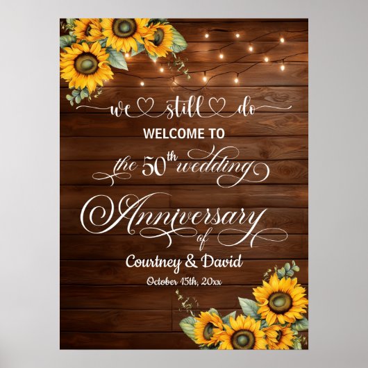 私たちはまだ50周年記念結婚のストリングライトをやっている ポスター (正面)