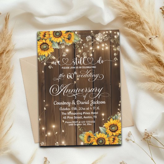私たちはまだ60周年結婚のストリングライトを行う 招待状