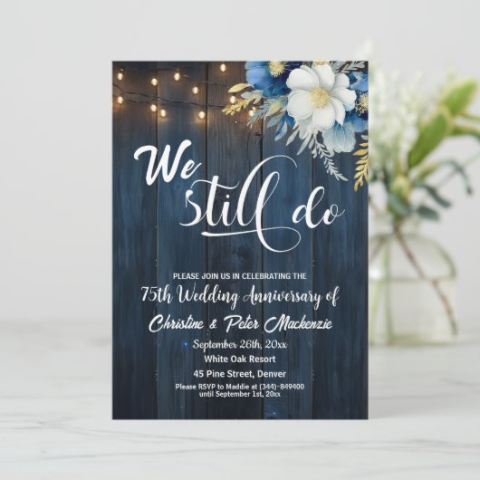 私たちはまだ75周年結婚のストリングライトを行う 招待状 (スタンド正面)
