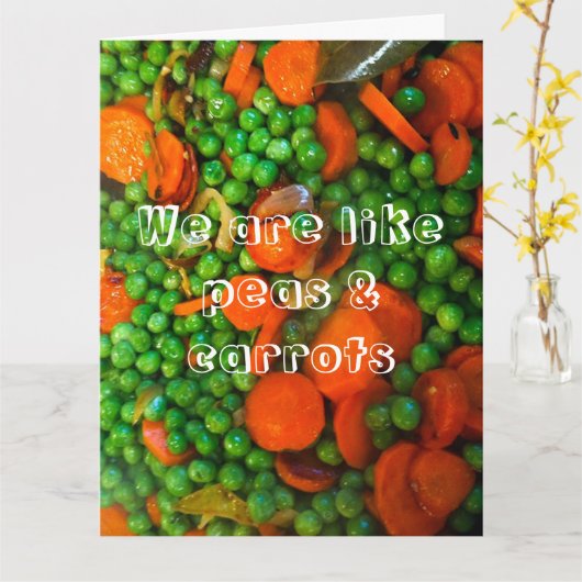 私たちはまるでエンドウ豆とニンジンの友好カードのようだ カード (黄色い花)