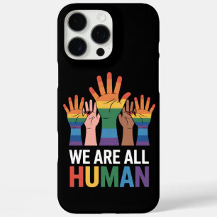 私たちはみな人間 レインボー LGBTQプライド ハンドサイン iPhone 16 PRO MAXケース