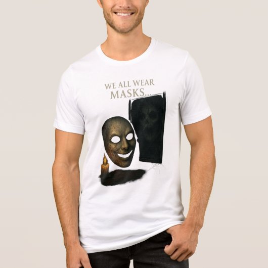 私たちはみな仮面を着けている - 幽霊の反射アート トライブレンドＴシャツ (正面)