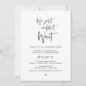 私たちはもう待つことができなかったの、ブラック、結婚式の駆け落ち 招待状 (正面)