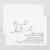 私たちはもう待つことができなかったの、モダンウェディングエロープメント 招待状 (正面/裏面)