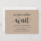 私たちはもう待つことができなかった、結婚式の秘密挙式招待状 招待状 (正面)