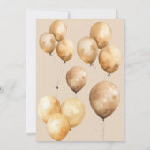 私たちはようやくバルーンを待つことができる赤ちゃんシャワー招待状 招待状 (裏面)