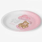 私たちはようやく眠いクマの気球の赤ちゃんシャワーを待つ ペーパープレート (アングル)