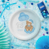 私たちはようやく眠いクマの気球の赤ちゃんシャワーを待つ ペーパープレート (パーティー)