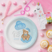 私たちはようやく眠いクマの気球の赤ちゃんシャワーを待つ ペーパープレート (パーティー)