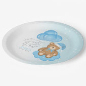 私たちはようやく眠いクマの気球の赤ちゃんシャワーを待つ ペーパープレート (アングル)