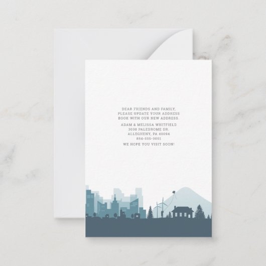 私たちはアドレス移動のお知らせを移動 ノートカード (裏面)