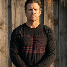 私たちはアメリカ国旗ブラックTシャツ