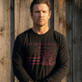 私たちはアメリカ国旗ブラックTシャツ Tシャツ