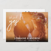 私たちはイエスと写真で結婚式の招待状 (正面/裏面)