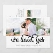 私たちはイエスと言いました フォト ウェディング アナウンスメント 招待状 (正面/裏面)
