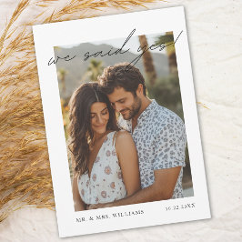 「私たちはイエスと言いました」 現代のミニマルな写真による発表 招待状