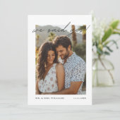 「私たちはイエスと言いました」 現代のミニマルな写真による発表 招待状 (スタンド正面)