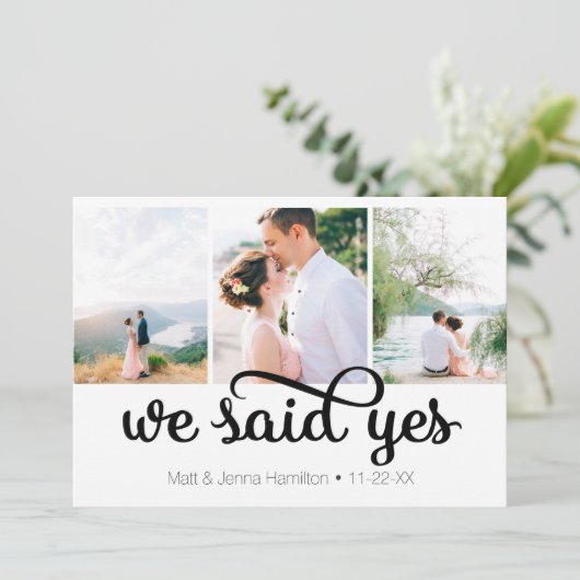 私たちはイエスと言った フォト ウェディング アナウンスメント 招待状 (スタンド正面)