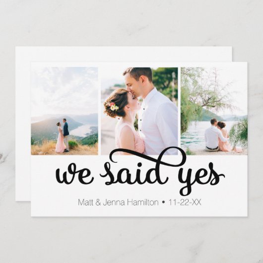 私たちはイエスと言った フォト ウェディング アナウンスメント 招待状 (正面/裏面)
