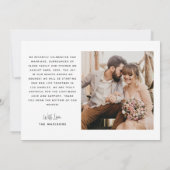 私たちはイエスと言った 現代のウェディング マルチ写真 案内状 (裏面)