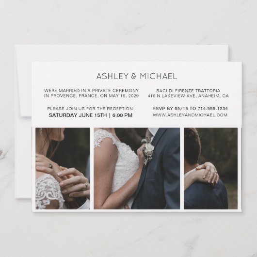 私たちはイエスと言った|4枚の写真のみの挙式(おふたりだけでこっそりと) 招待状 (裏面)