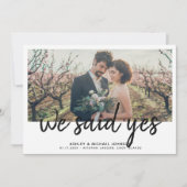 私たちはイエスと言った|4枚の写真のみの挙式(人前式など) 招待状 (正面)