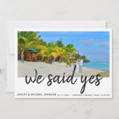私たちはイエスと言った | 4枚の写真を使った結婚発表 案内状 (正面)