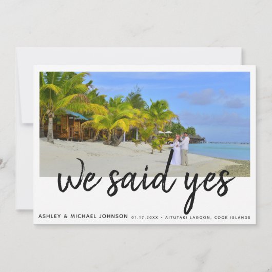 私たちはイエスと言った | 4枚の写真を使った結婚発表 案内状 (正面)