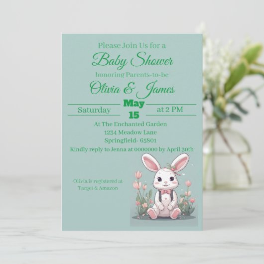 私たちはウサギの小さなバニーの赤ちゃんシャワーに興奮している セーブザデート (スタンド正面)