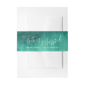 私たちはエメラルド抽象芸術の結婚結婚中 招待状ベリーバンド (正面例)