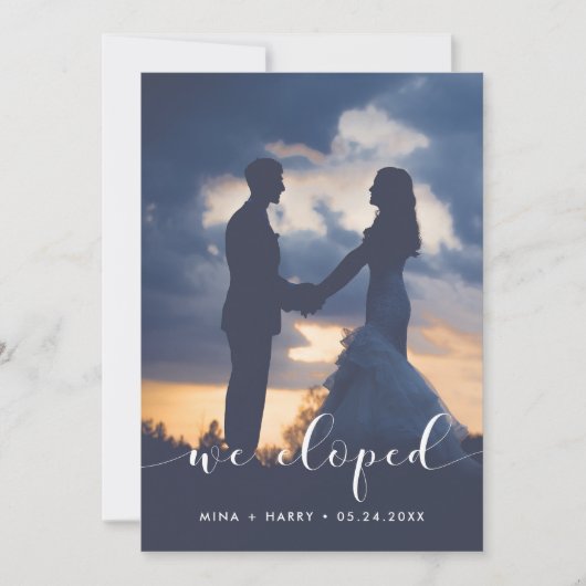 私たちはエレガントアナウンスフォトカードを落とした 案内状 (正面)