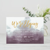 私たちはエロピンブラシタイポグラフィ結婚式招待状 招待状 (スタンド正面)