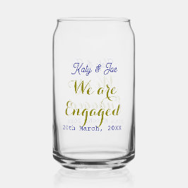 私たちはエンゲージ 紫金 名前 日付 エレガント シンプル ガラス缶