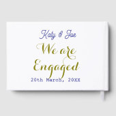 私たちはエンゲージ 紫金 名前 日付 エレガント シンプル ゲストブック (裏面)