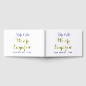 私たちはエンゲージ 紫金 名前 日付 エレガント シンプル ゲストブック (全面)