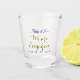 私たちはエンゲージ 紫金 名前 日付 エレガント シンプル ショットグラス