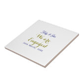 私たちはエンゲージ 紫金 名前 日付 エレガント シンプル タイル (側面)