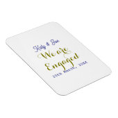 私たちはエンゲージ 紫金 名前 日付 エレガント シンプル マグネット (右側)