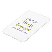 私たちはエンゲージ 紫金 名前 日付 エレガント シンプル マグネット (左側)