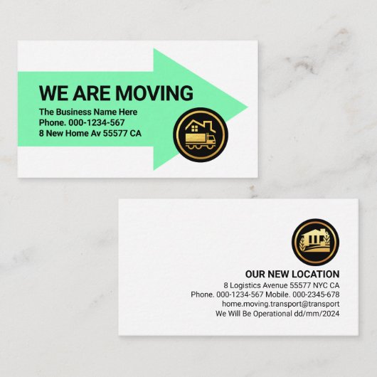 私たちはオフィスを移動している 名刺 (正面/裏面)