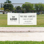 私たちはオープンビジネスを取る唯一のロゴレストランを取る 横断幕 (インサイチュ)