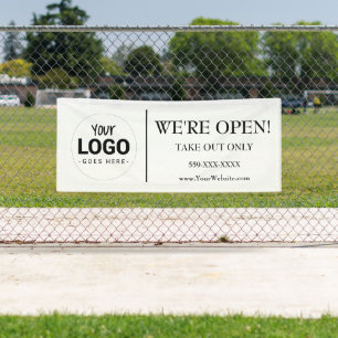 私たちはオープンビジネスを取る唯一のロゴレストランを取る 横断幕