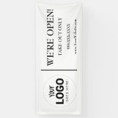 私たちはオープンビジネスを取る唯一のロゴレストランを取る 横断幕 (縦)