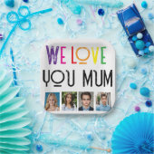 私たちはギフトが大好き、編集フォトタイルの追加RAINBOW WE LOVE. ペーパープレート (パーティー)