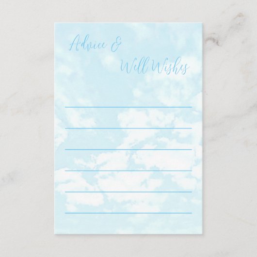 私たちはクラウド9ベビーシャワー上にある アドバイスカード (正面)