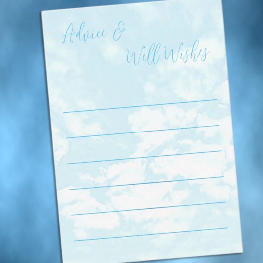 私たちはクラウド9ベビーシャワー上にある アドバイスカード