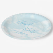 私たちはクラウド9ベビーシャワー上にある ペーパープレート (アングル)