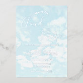 私たちはクラウド9ベビーシャワー上にある 箔招待状 (正面)